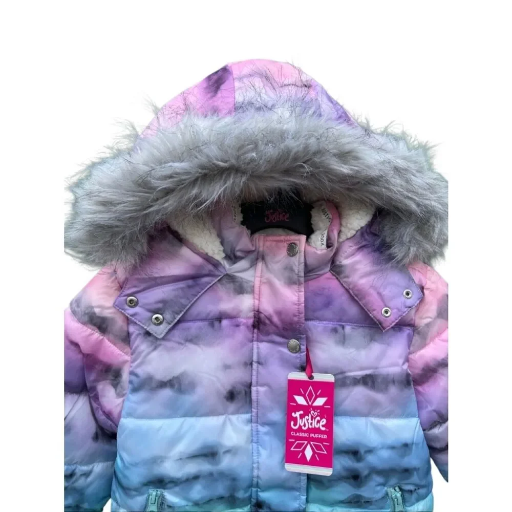 Girls Justice Matte Puffer Bomber Coat Size XS